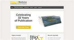 Desktop Screenshot of ethicsandmedicine.com