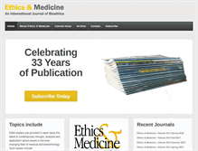 Tablet Screenshot of ethicsandmedicine.com